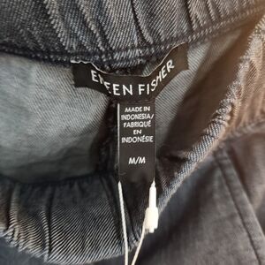 NWT EILEEN FISHER Blue Elastic Waist Pants MEDIUM m  Denim